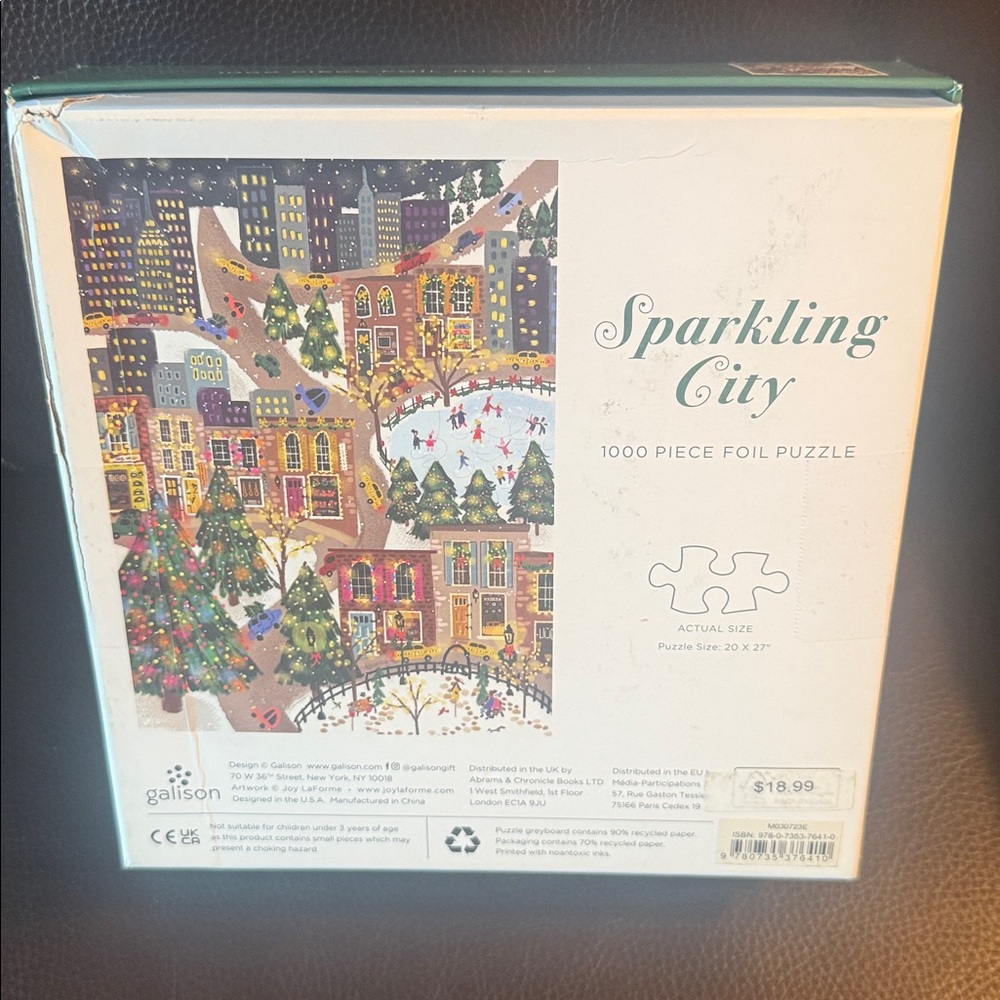 Galison Sparkling City Foil Puzzle. 1000 pieces.  Complete with poster - Picture 3 of 9